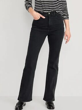 Old Navy Black Flared High-Rise Jeans